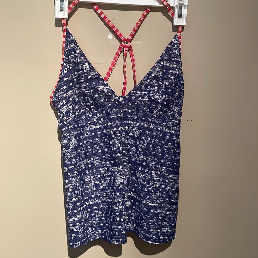 Red, White and Blue Tankini Top